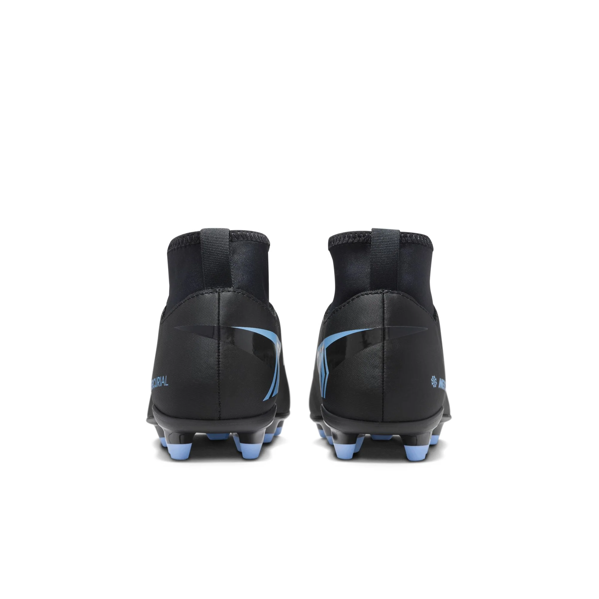 Nike Jr. Superfly 10 Club Firm Ground/Multi-Ground Soccer Cleats (Black/Ice Blue)