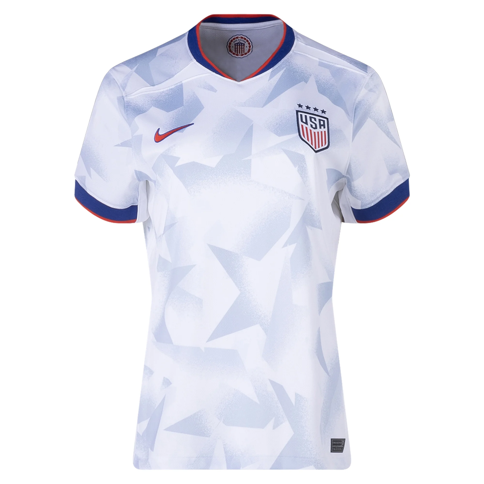 Nike Womens United States 25/26 Home 4 Star Jersey 101 (White/Rush Blue/Challenge Red)