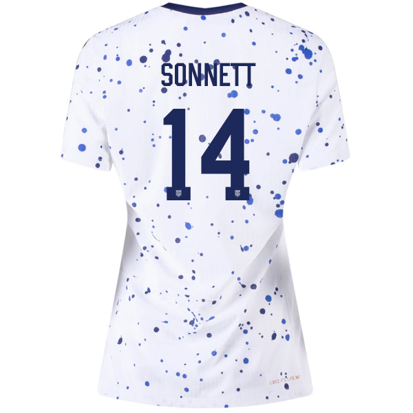 Nike Womens United States Ashley Sanchez 4 Star Home Jersey 23/24 w/ 2019 World Cup Champion Patch (White/Loyal Blue) Size L