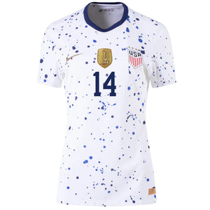 Nike Womens United States Emily Sonnett 4 Star Authentic Match Home Jersey 23/24 w/ 2019 World Cup Champions Patch (White/Loyal Blue)
