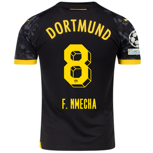 Puma Borussia Dortmund Felix Nmecha Away Jersey w/ Champions League Patches 23/24 (Puma Black/Cyber Yellow)