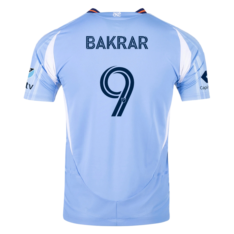 adidas Mounsef Bakrar New York City FC Authentic Home Jersey 25/26 w/ MLS Patches (Bahia Light Blue)