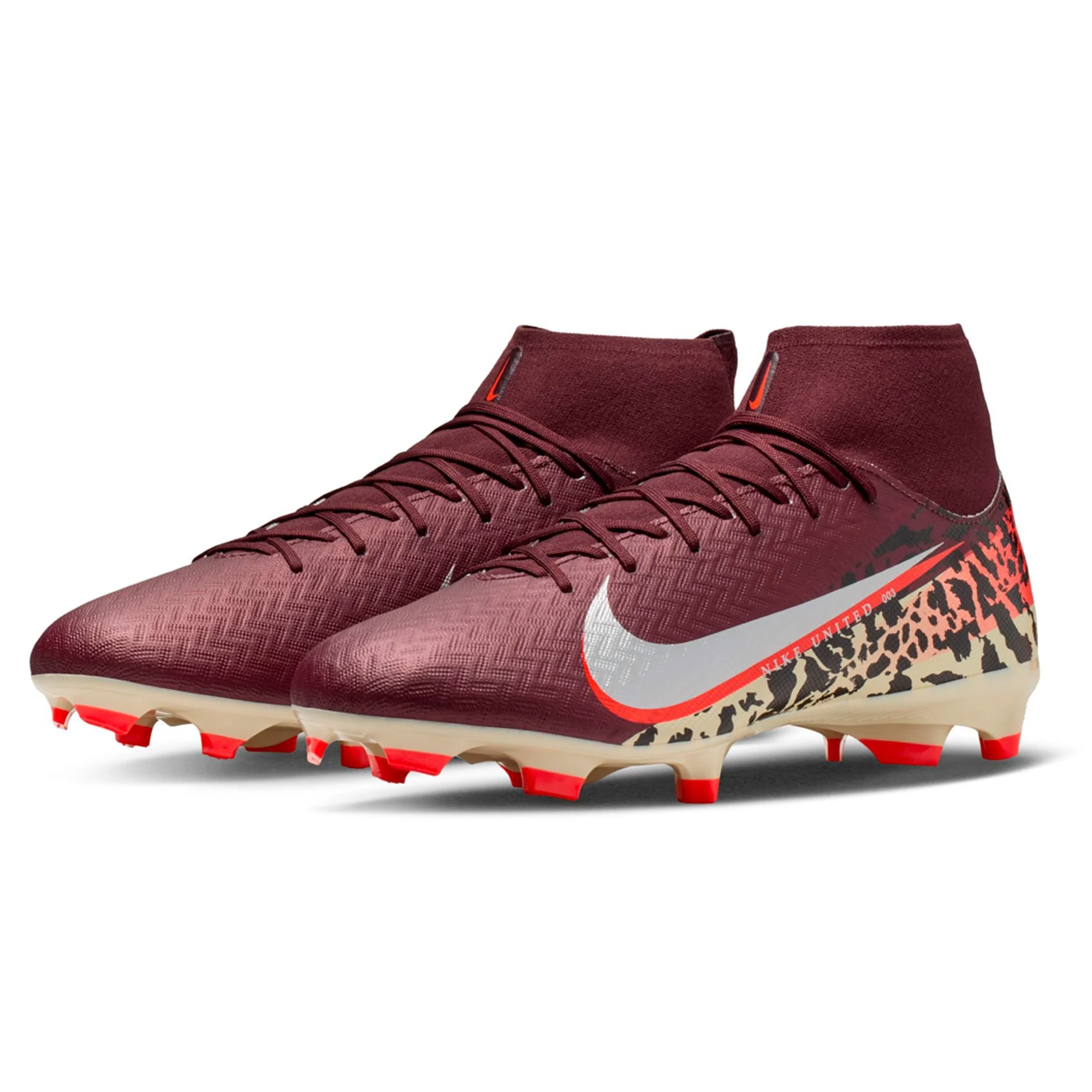 Nike Zoom Superfly 10 Academy NU3 FG/MG Soccer Cleats (Burgundy Crush/Metallic Silver)