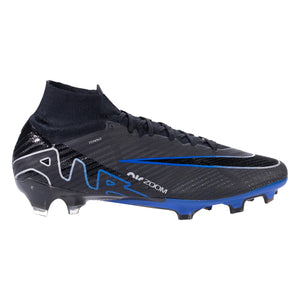 Nike Zoom Mercurial Superfly 9 Elite Firm Ground Firm Ground Soccer Cleat (Black/Chrome/Hyper Royal)