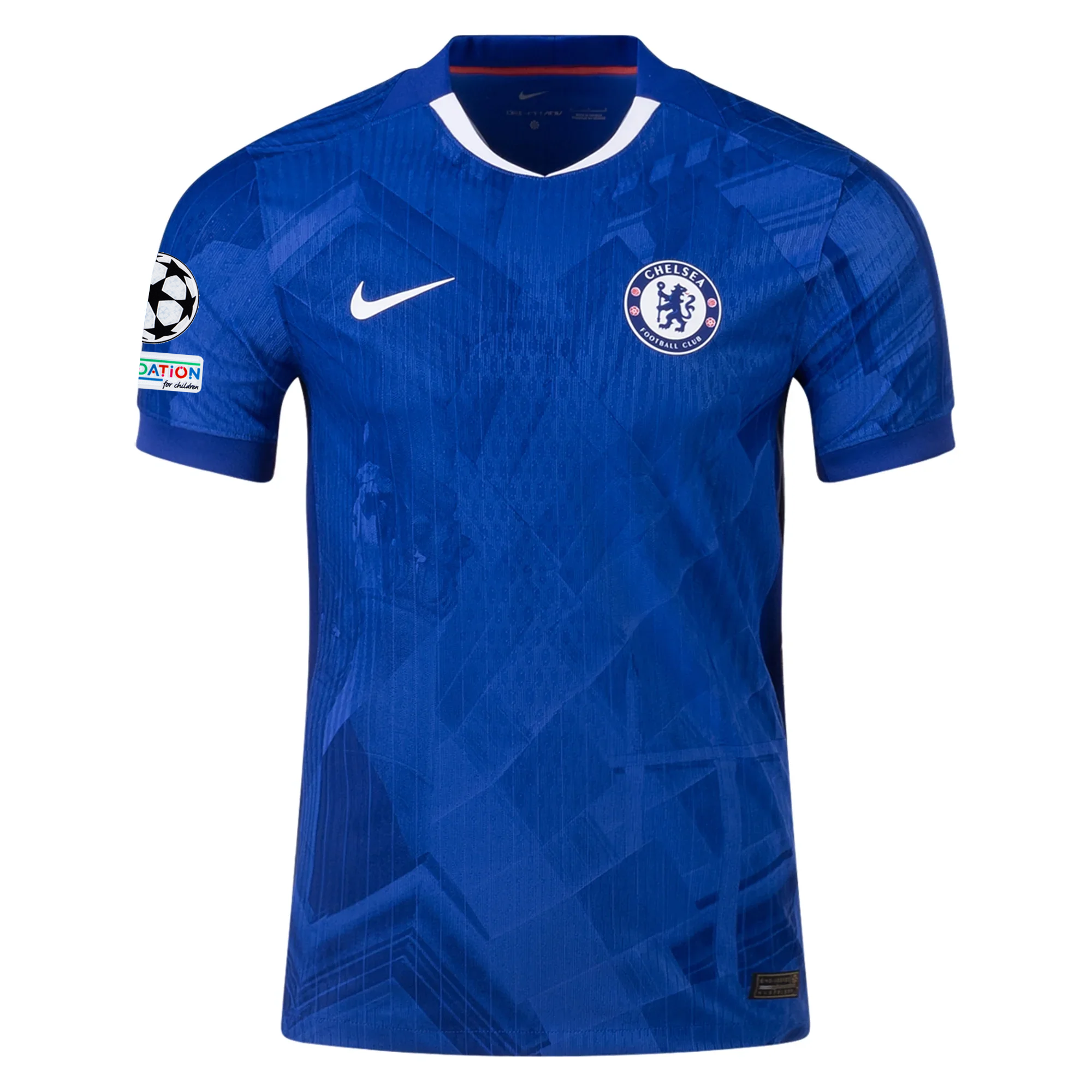 Nike Chelsea Authentic Home Jersey 25/26 w/ Champions League Patches 496 (Rush Blue/White/Speed Red)