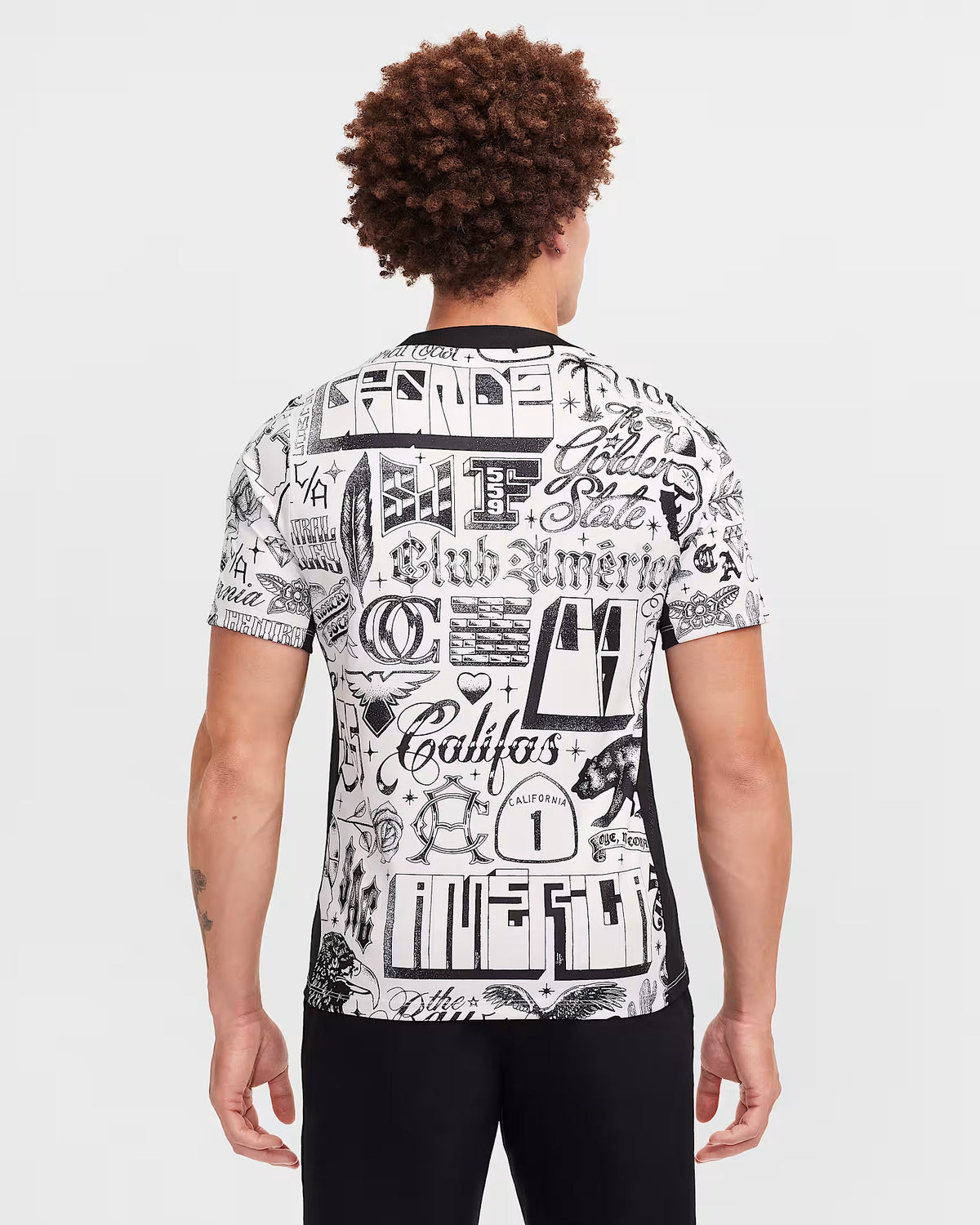 Nike Club America California Prematch Soccer Jersey (LT Orewood White/Black)