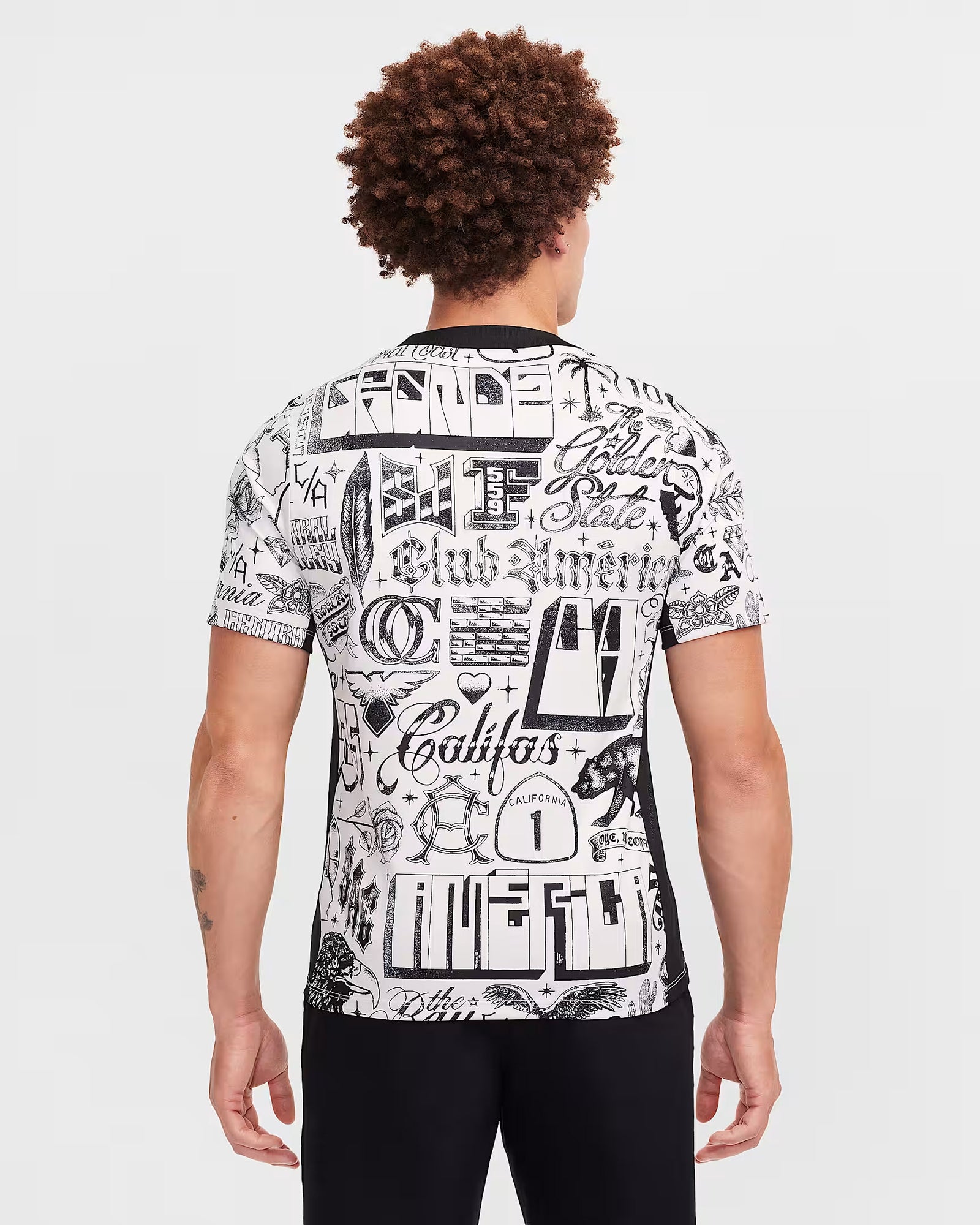 Nike Club America California Prematch Soccer Jersey (LT Orewood White/Black)