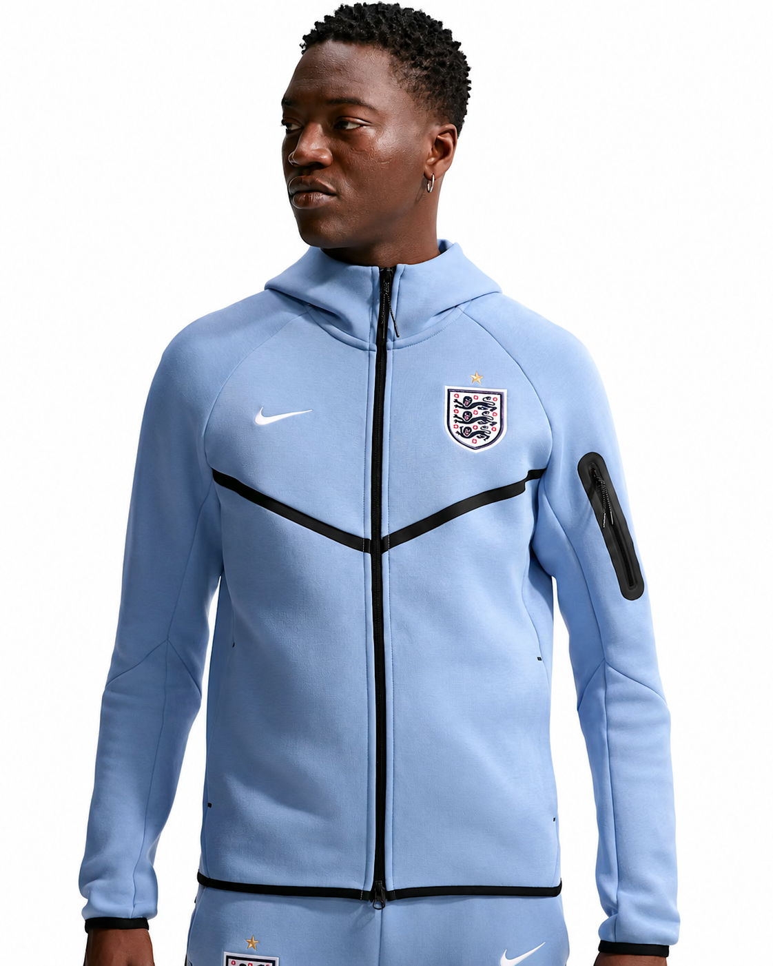 Nike England Tech Fleece Windrunner Full Zip Hoodie (Work Blue/White)