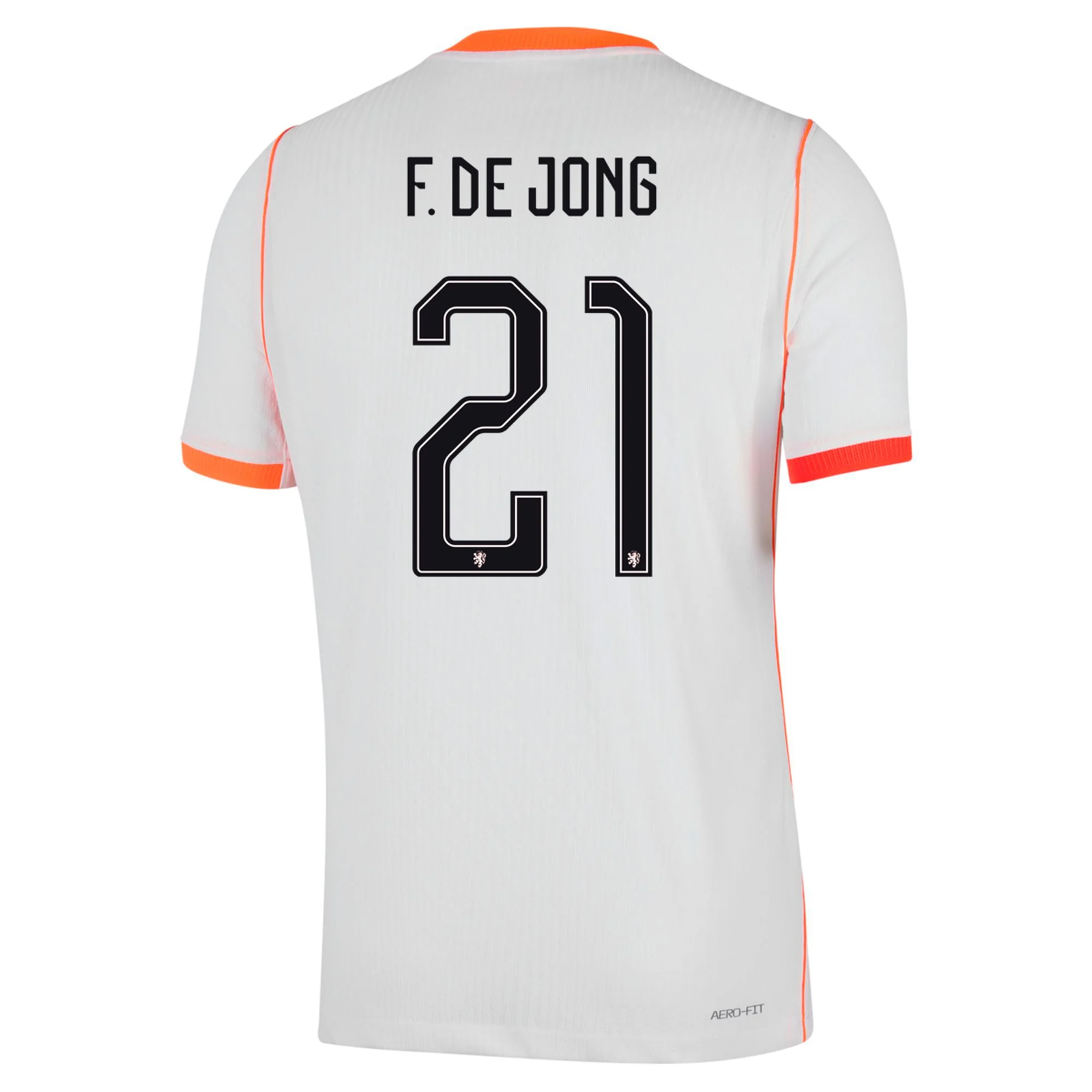 Nike Mens Netherlands Frenkie De Jong Match Authentic Away Jersey 2026 (White/Hyper Crimson)