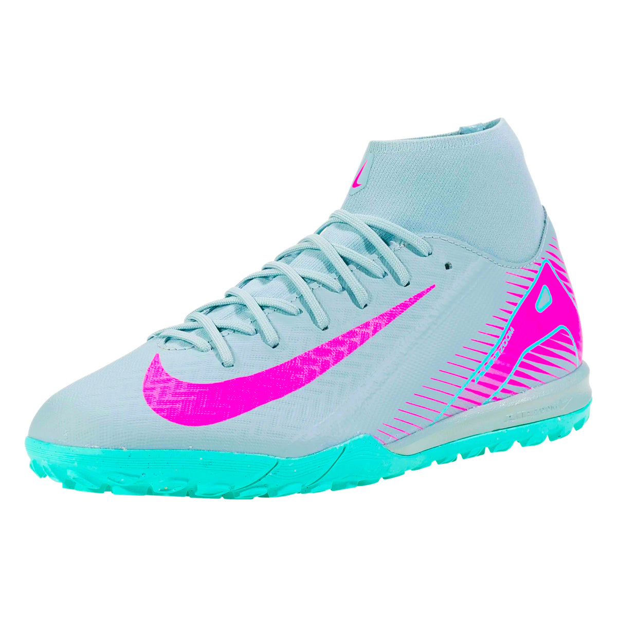 Nike Zoom Superfly 10 Academy TF Turf Soccer Shoes (Ocean Cube/Pink Blast)