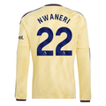 adidas Mens Arsenal Ethan Nwaneri Long Sleeve Third Jersey w/ EPL + No Room For Racism Patches 26/27 (Yellow)