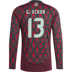 adidas Mens Mexico Guermillo Ochoa Home Long Sleeve Jersey 24/25 (Multicolor)