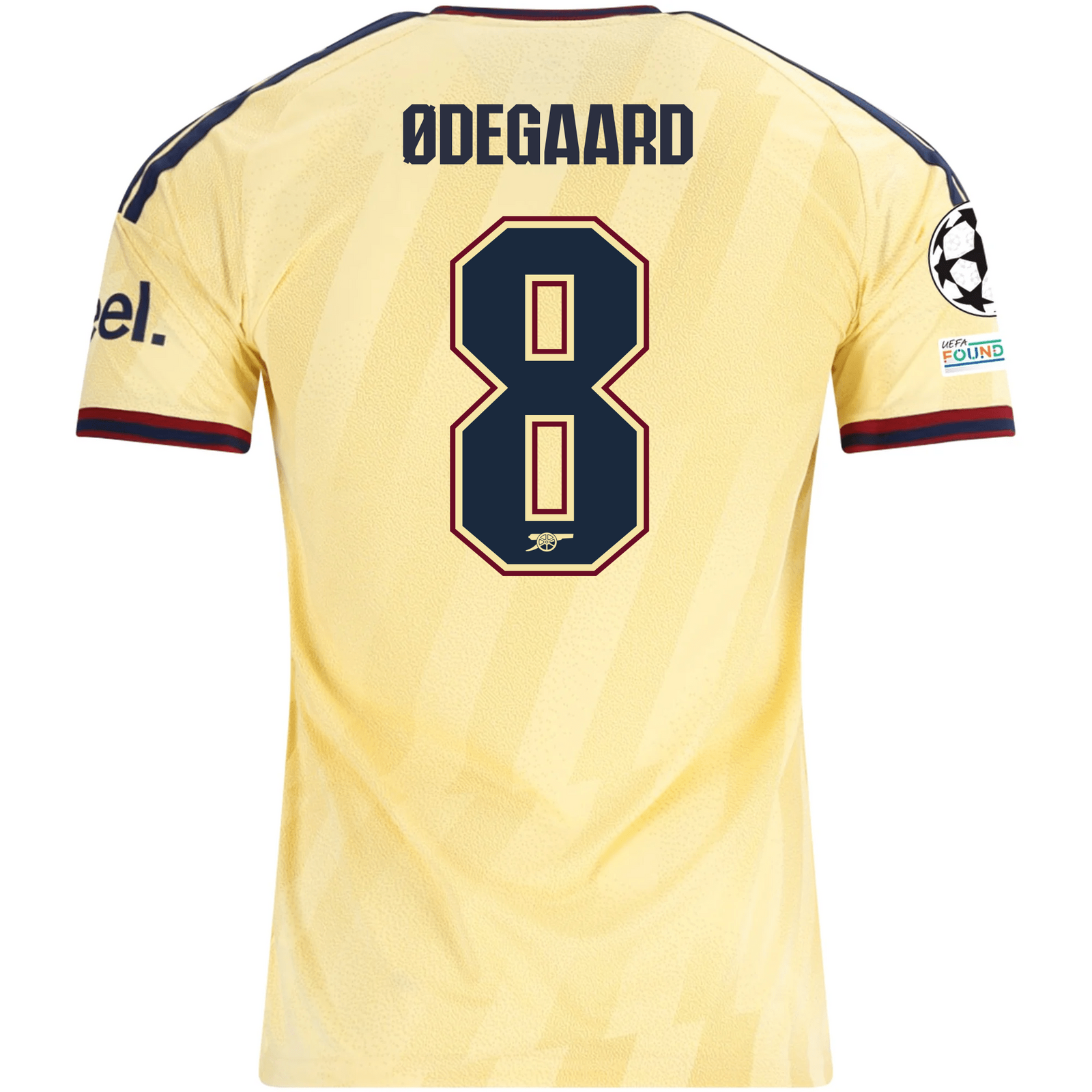 adidas Men's Arsenal FC Martin Ødegaard Third Jersey w/ Champions League Patches 26/27 (Yellow)