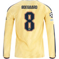 adidas Mens Arsenal Martin Ødegaard Long Sleeve Third Jersey w/ Champions League Patches 26/27 (Yellow)