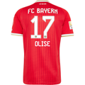 adidas Mens Bayern Munich Michael Olise Home Jersey w/ Bundesliga Champion Patch 26/27 (Red)