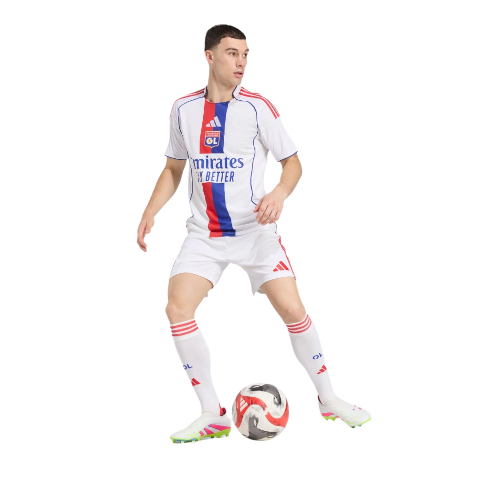adidas Men's Olympique Lyonnais Home Jersey 25/26 (White)
