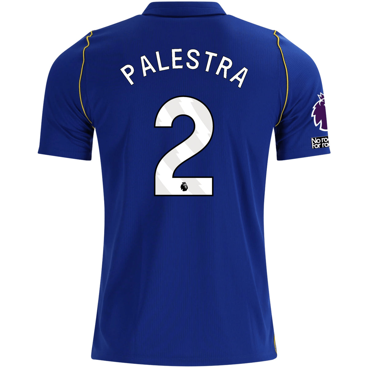 Nike Mens Chelsea FC Marco Palestra Home Jersey w/ EPL + No Room For Racism + Club World Cup Champion Patches 26/27 (Bright Royal/Gold)