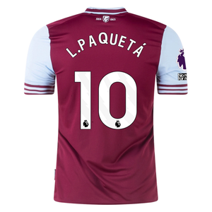 Umbro West Ham Lucas Paqueta Home Jersey w/ EPL + No Room For Racism Patches 24/25 (Maroon/Sky Blue)