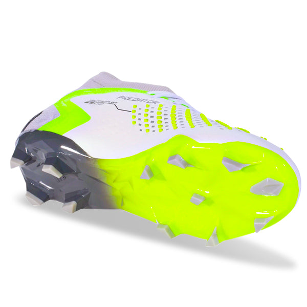 adidas Predator Accuracy.2 Firm Ground Soccer Cleats (White/Core Black/Lucid Lemon)