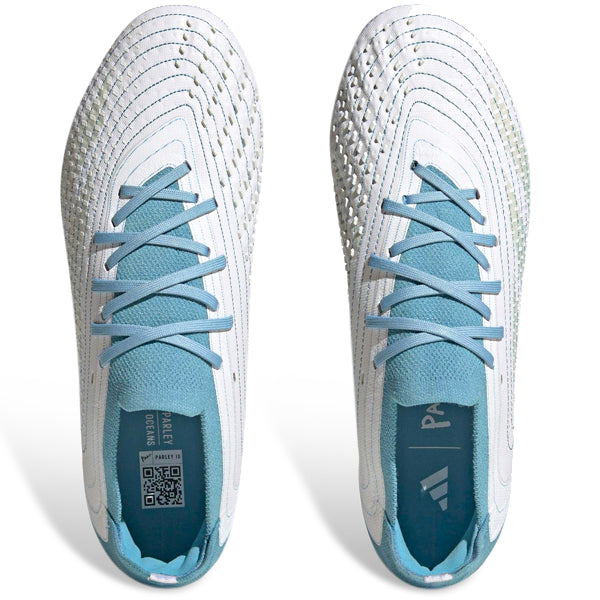 adidas Predator Accuracy.1 L Firm Ground Soccer Cleats (White/Grey Two/Preloved Blue)