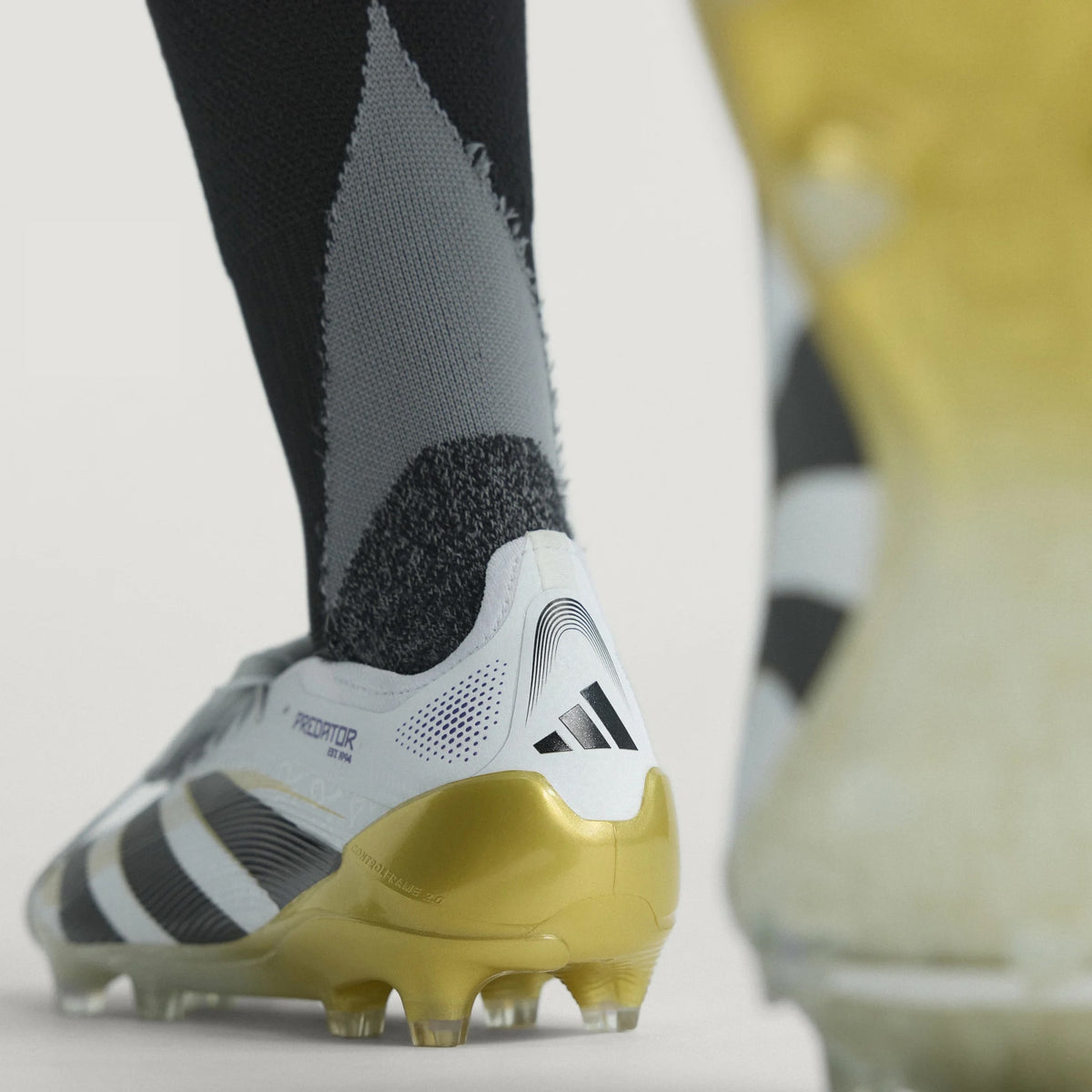 adidas Predator Elite FT Fold Tongue FG Soccer Cleats (White/Black/Metallic Gold)