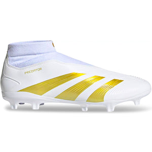 Adidas Predator League Laceless FG Soccer Cleat (Cloud White/Gold Metallic)