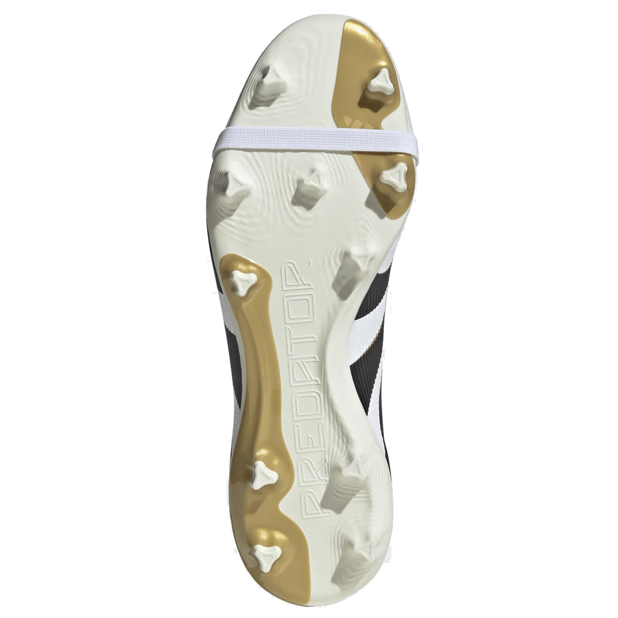 adidas Predator League FT Fold Tongue FG/MG Soccer Cleats (White/Black/Gold Metallic)