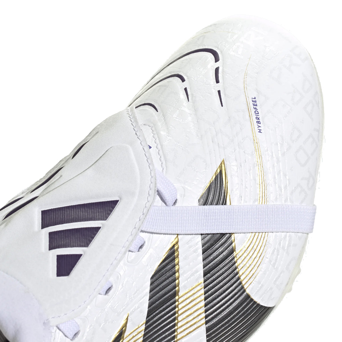 adidas Predator League FT Fold Tongue FG/MG Soccer Cleats (White/Black/Gold Metallic)