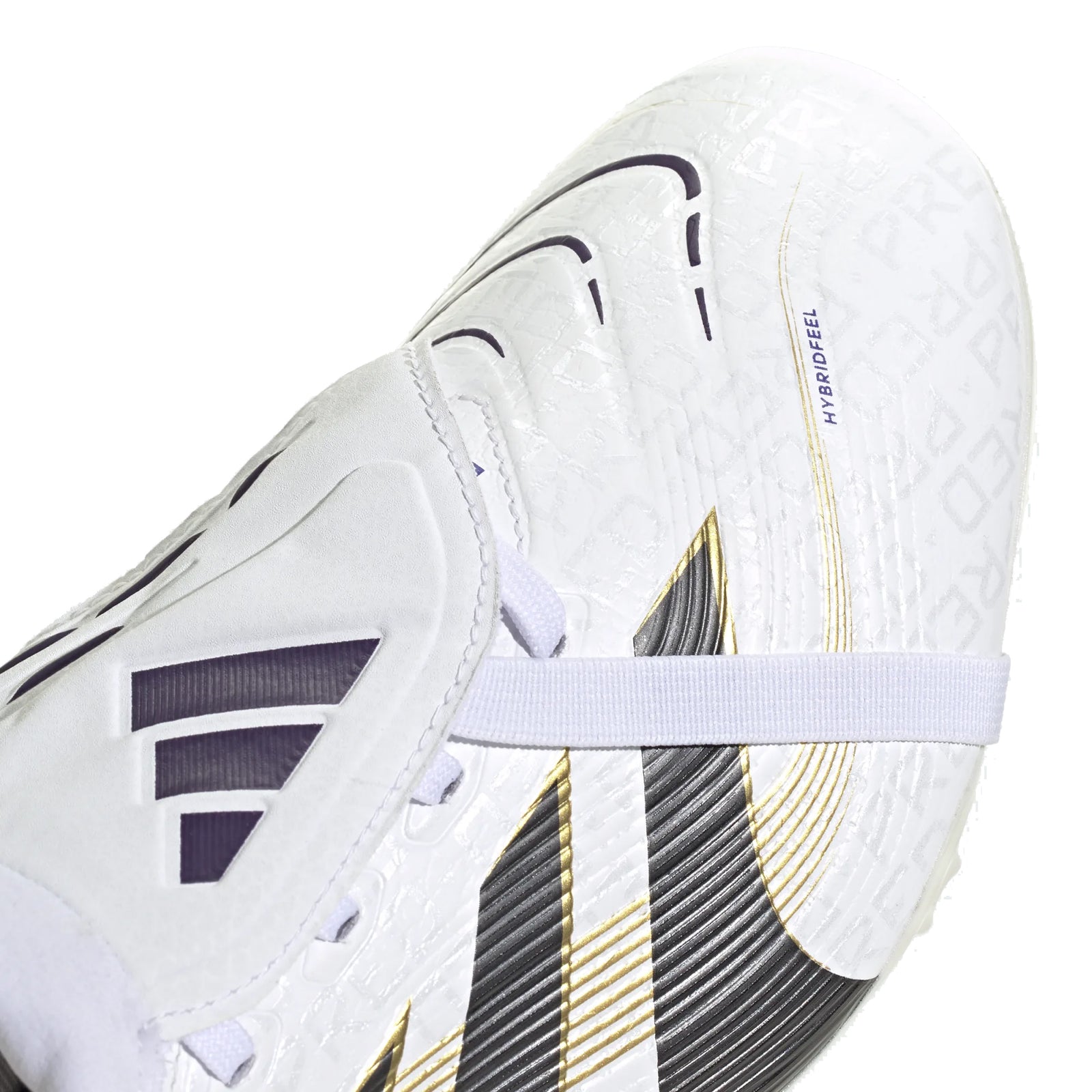 adidas Predator League FT Fold Tongue FG/MG Soccer Cleats (White/Black/Gold Metallic)
