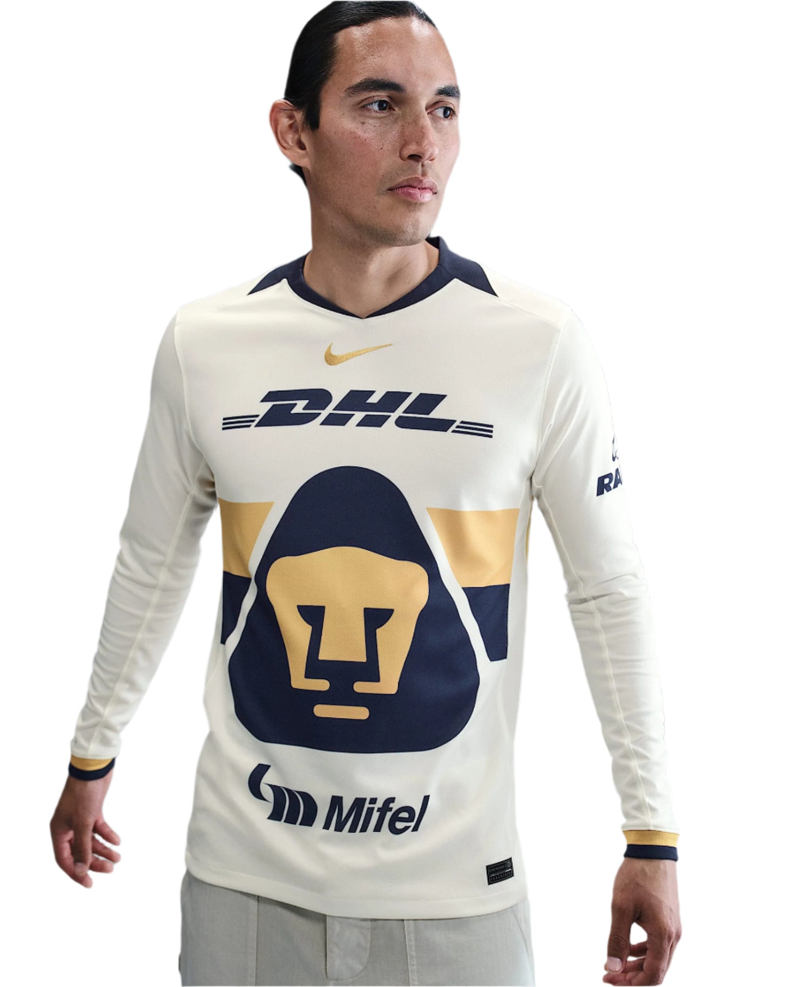 Nike Pumas UNAM 25/26 Long Sleeve Home Jersey (Sail/Club Gold)