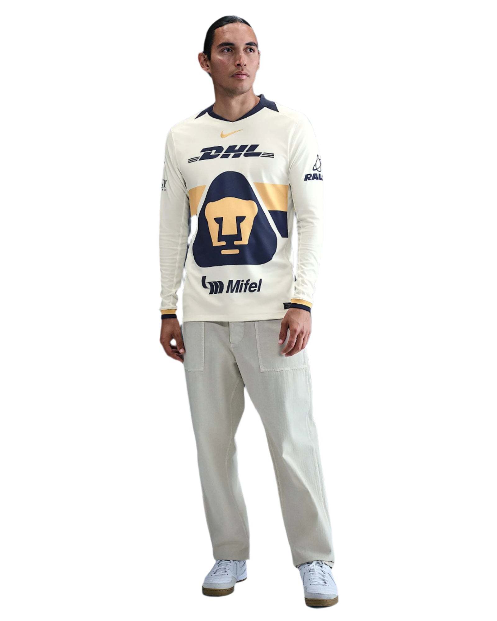 Nike Pumas UNAM 25/26 Long Sleeve Home Jersey (Sail/Club Gold)