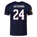Nike Patrick Agyemang United States Away Match Authentic Jersey 25/26 w/ Gold Cup 2025 Patch (Obsidian/Challenge Red)