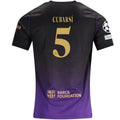 Nike Mens Barcelona Pau Cubarsí Away Jersey w/ Champions League Patches 26/27 (Purple/Metallic Gold)