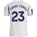 Nike Mens Tottenham Hotspur Pedro Porro Home Jersey w/ EPL + No Room For Racism 26/27 (White)