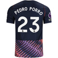 Nike Mens Tottenham Hotspur Pedro Porro Away Jersey w/ EPL + No Room For Racism Patches 26/27 (Obsidan/White)