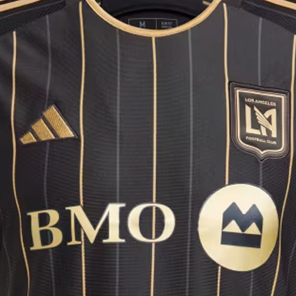adidas Men's Son Heung-min LAFC Home 2025 Jersey w/ MLS + Apple TV + Ford Patches (Black/Gold)