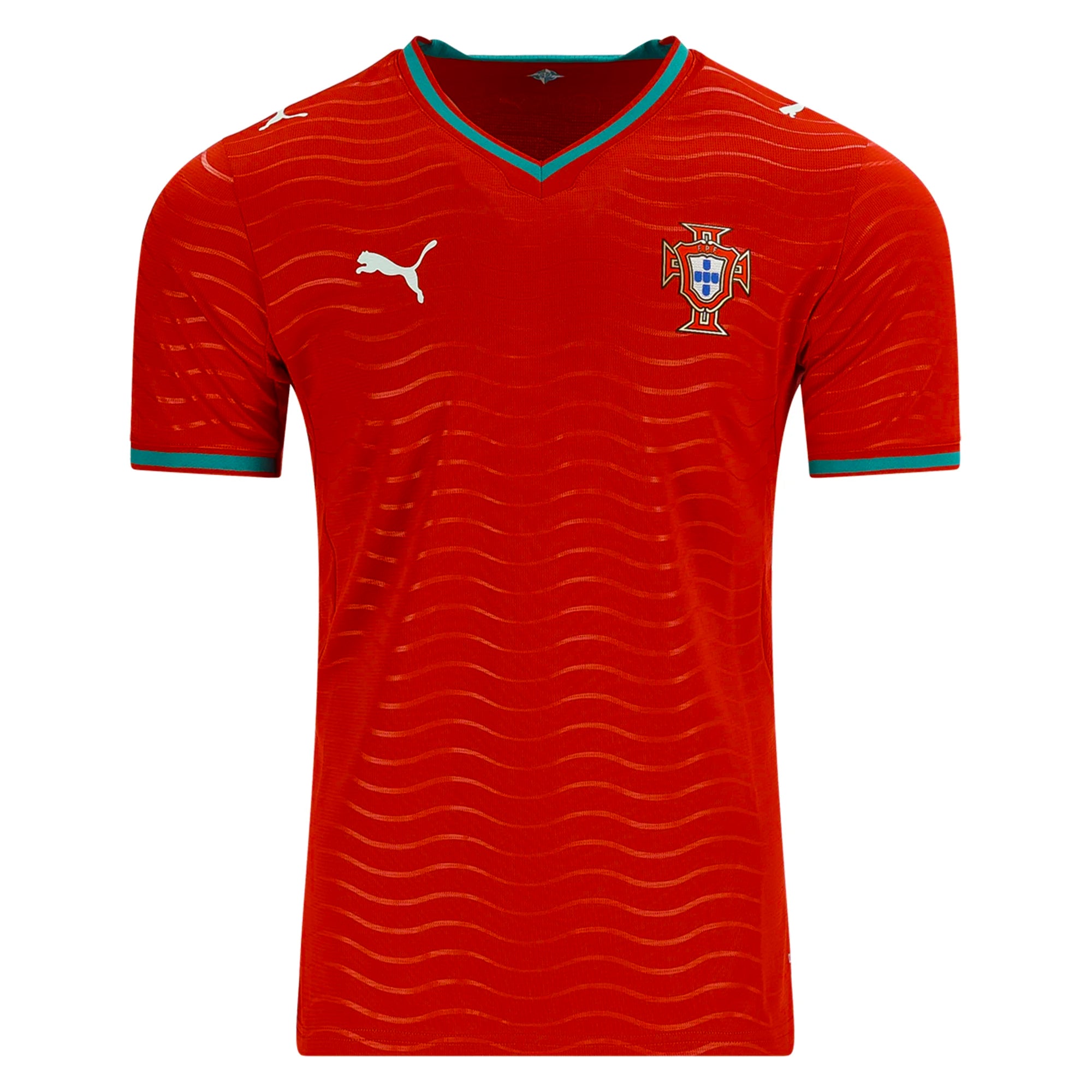 PUMA Portugal Home World Cup 2026 Soccer Jersey (Club Red/Green Lagoon)