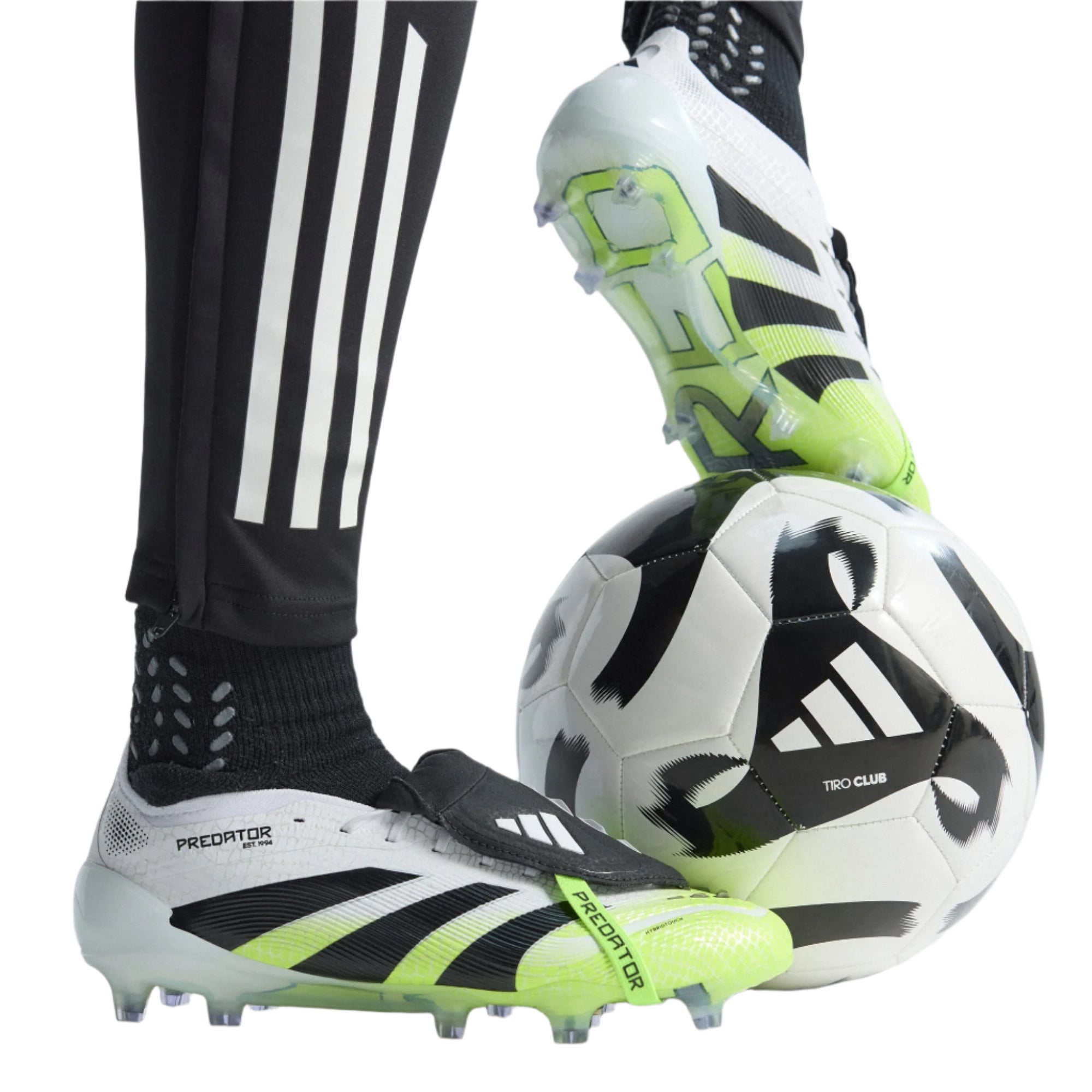 adidas Predator Elite Firm Ground Soccer Cleats (White/Black/Lucid Lemon)
