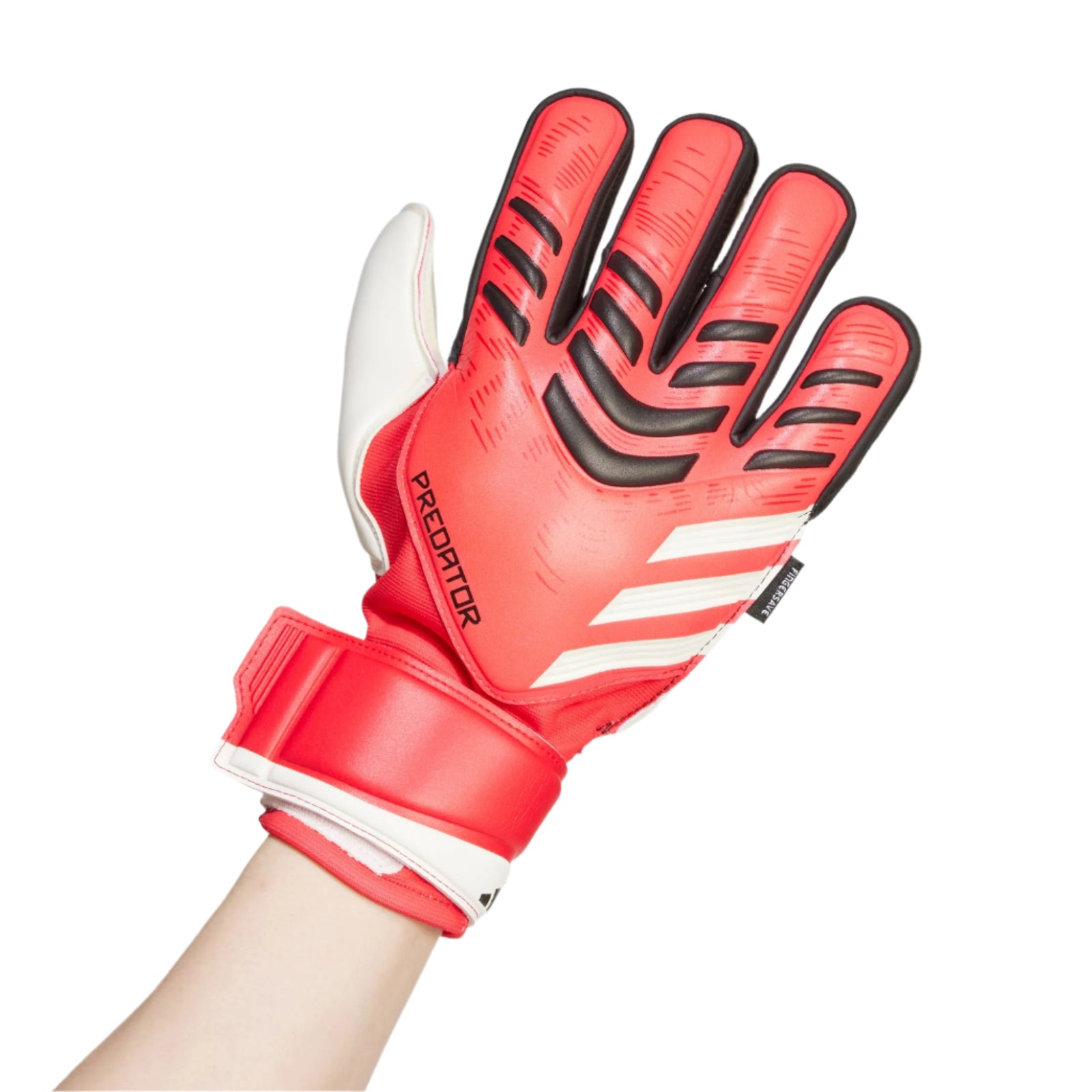 adidas Youth Jr. Predator Match Fingersave Glove J (Black/Lucid Red)