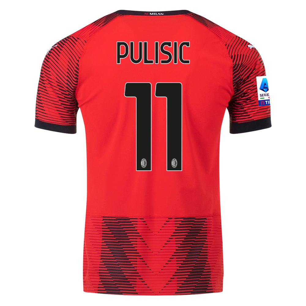 Puma AC Milan Christian Pulisic Authentic Home Jersey w/ Serie A Patch ...