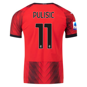 Puma AC Milan Christian Pulisic Authentic Home Jersey w/ Serie A Patch 23/24 (Red/Puma Black)