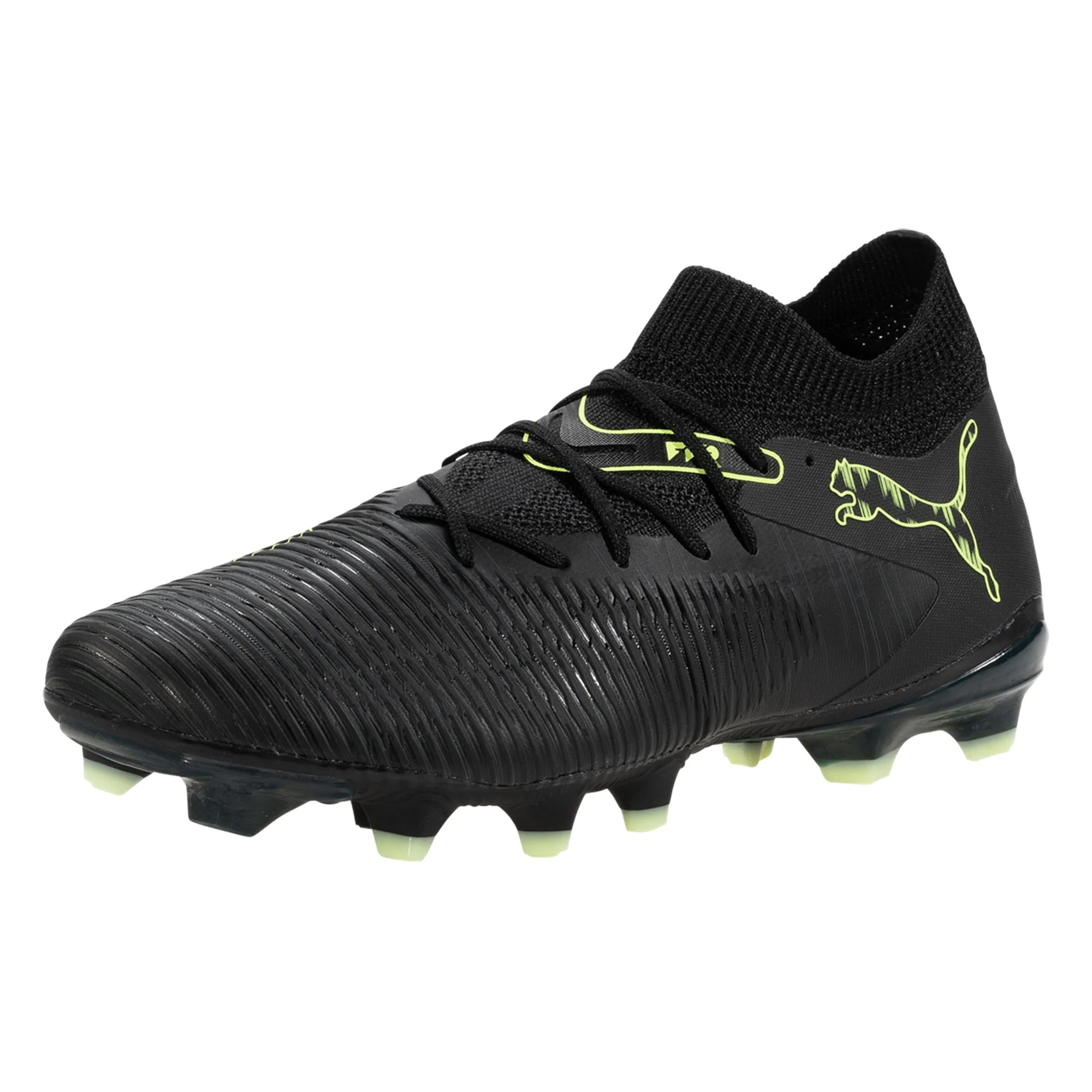 Puma Future 8 Match FG/AG Soccer Cleats (Black/Fizzy Light/Green)