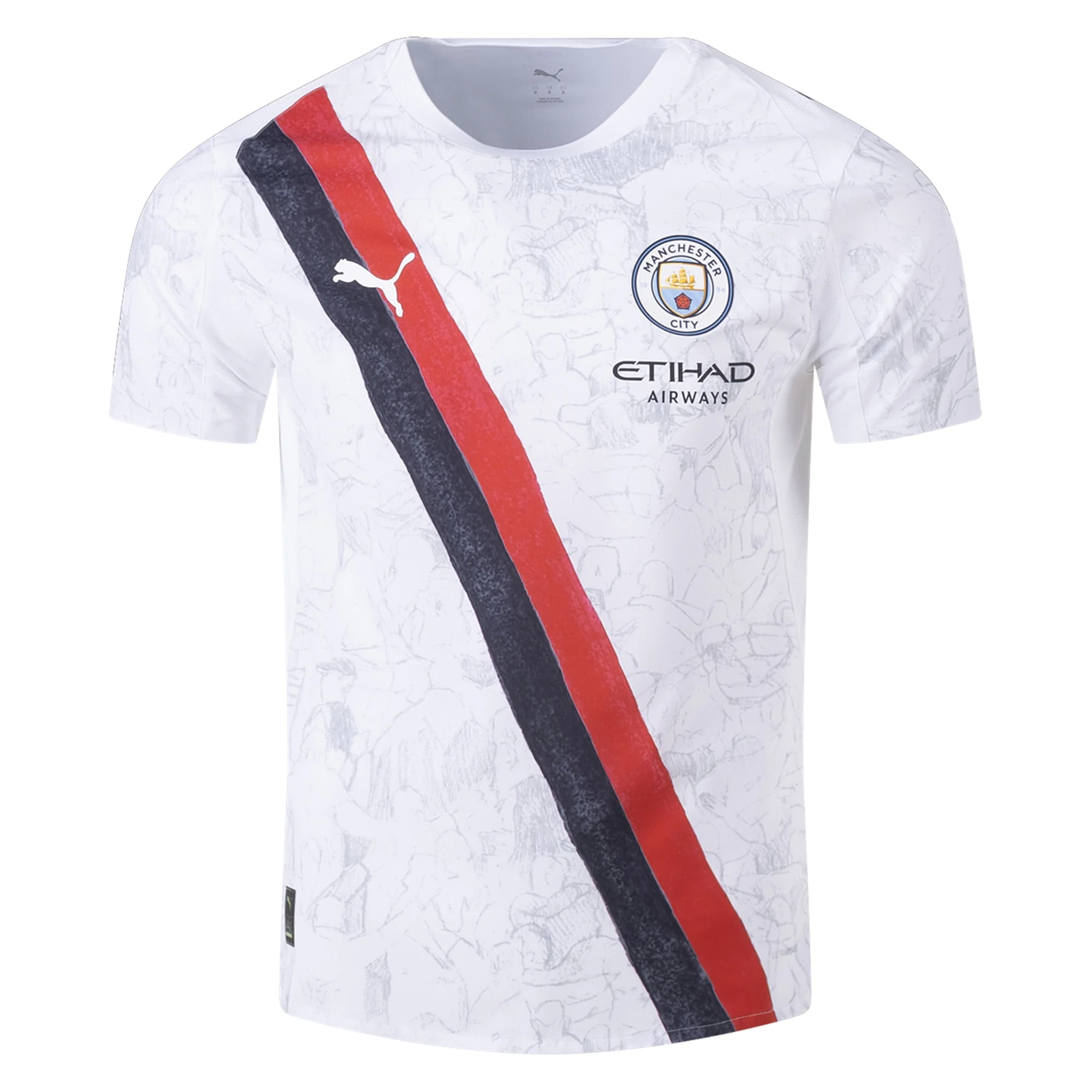 Puma Manchester City Authentic Kid Super Jersey 25/26 (Puma White/Puma Black)