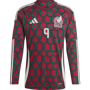 adidas Mens Mexico Raúl Jiménez Home Long Sleeve Jersey 24/25 (Multicolor)