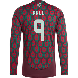 adidas Mens Mexico Raúl Jiménez Home Long Sleeve Jersey 24/25 (Multicolor)