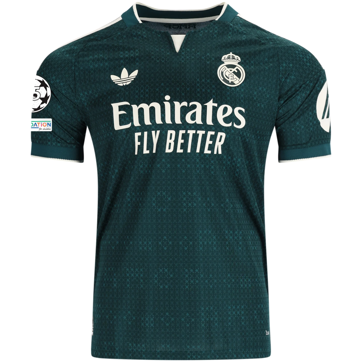 adidas Men's Real Madrid Match Authentic Away Jersey w/ Champions League Patches 26/27 (Green)