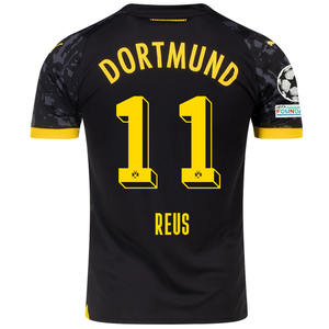 Puma Borussia Dortmund Marco Reus Away Jersey w/ Champions League Patches 23/24 (Puma Black/Cyber Yellow)