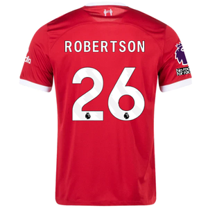 Nike Liverpool Andy Robertson Home Jersey w/ EPL + No Room For Racism Patches 23/24 (Red/White)