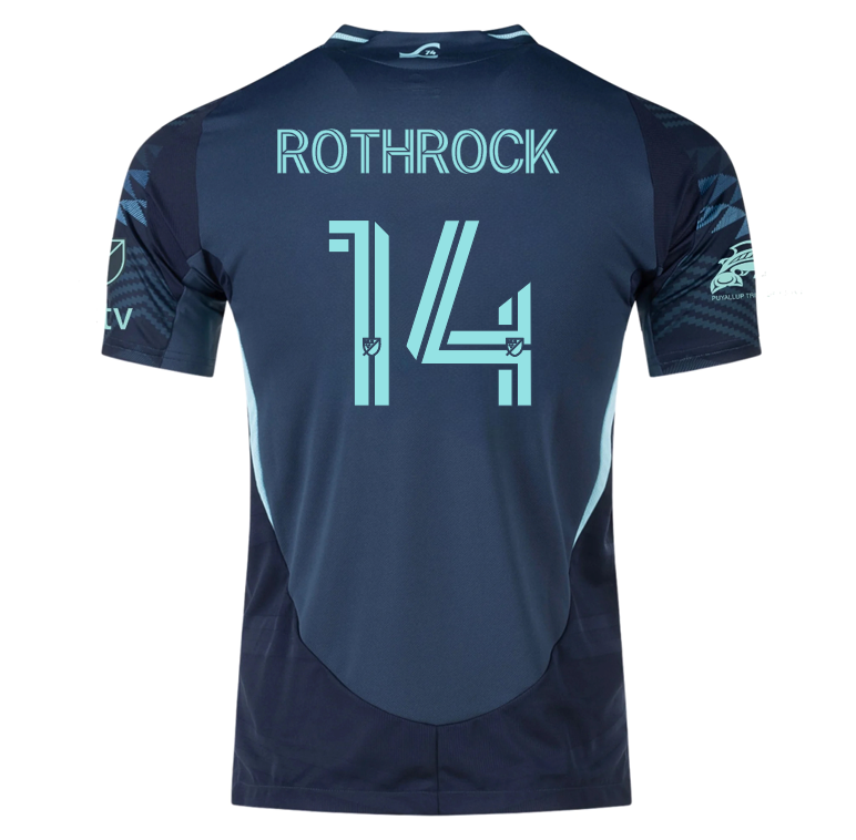 adidas Paul Rothrock Seattle Sounders Authentic Away Jersey 25/26 w/ MLS Patches &amp; Sponsor (Aura Ink)