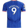 adidas Mens Manchester United Marcus Rashford Away Jersey w/ Champions League Patches 26/27 (Blue)